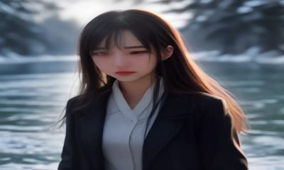 氛围感写真女友，逆光散景效果，女孩站在黄昏的麦田边缘，金色光晕环绕，背景完全虚化，画面充满梦幻与诗意
